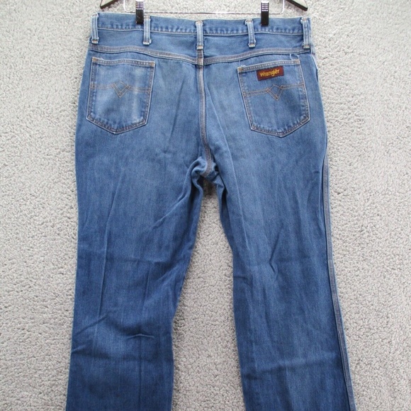 Vintage 1980's Wrangler Jeans Men's 38 Short Distressed Stone Wash Blue 84414KB - Picture 1 of 14